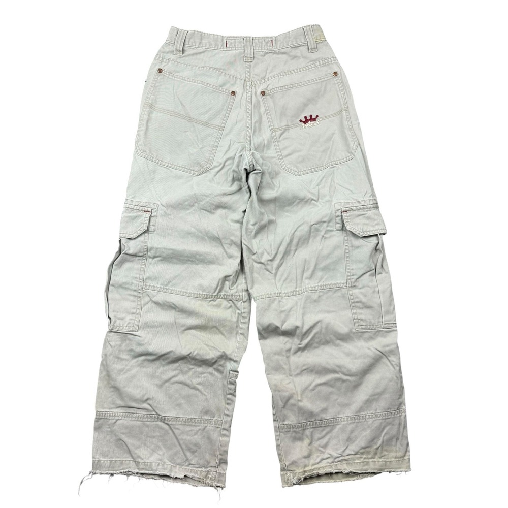 Vintage JNCO Jeans Cargo Pants Men 30x30 (28x28) Tan Thrashed Distressed Y2K